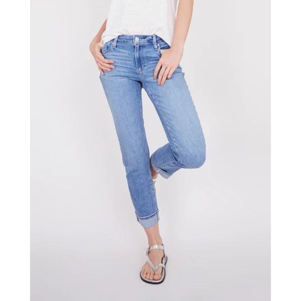 ❤️ Paige Brigitte Slim Boyfriend Jeans in Folk Distressed Light Wash - Size 28